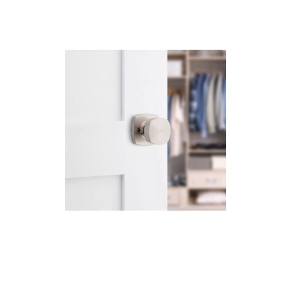 Dummy Door Knob Satin Nickel Non-Turning Interior Push/Pull - Picture 3 of 8